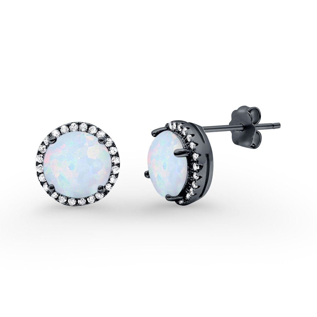 Stud Solitaire Wedding Earrings 925 Sterling Silver Simulated CZ Stud Earrings