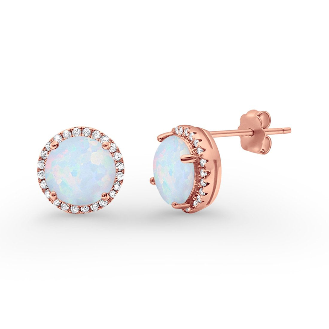Stud Solitaire Wedding Earrings 925 Sterling Silver Simulated CZ Stud Earrings