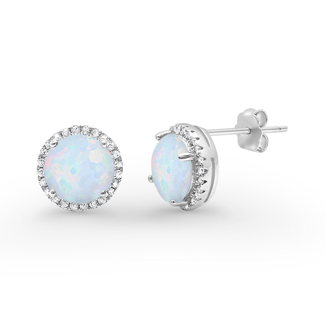 Stud Solitaire Wedding Earrings 925 Sterling Silver Simulated CZ Stud Earrings