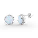 Stud Solitaire Wedding Earrings 925 Sterling Silver Simulated CZ Stud Earrings