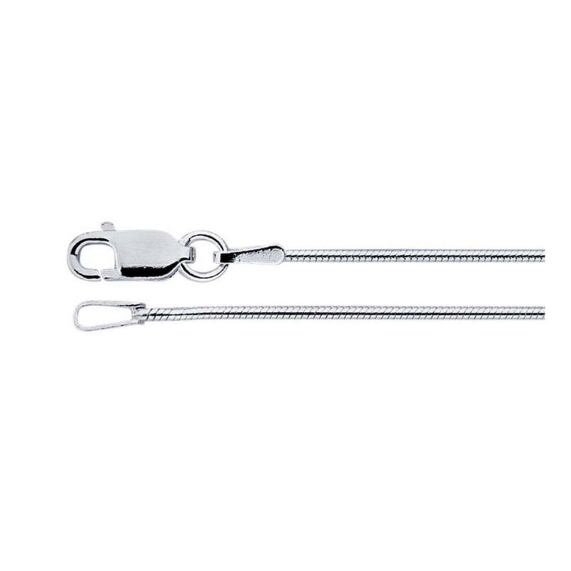 8 Sides Snake Chain Rhodium