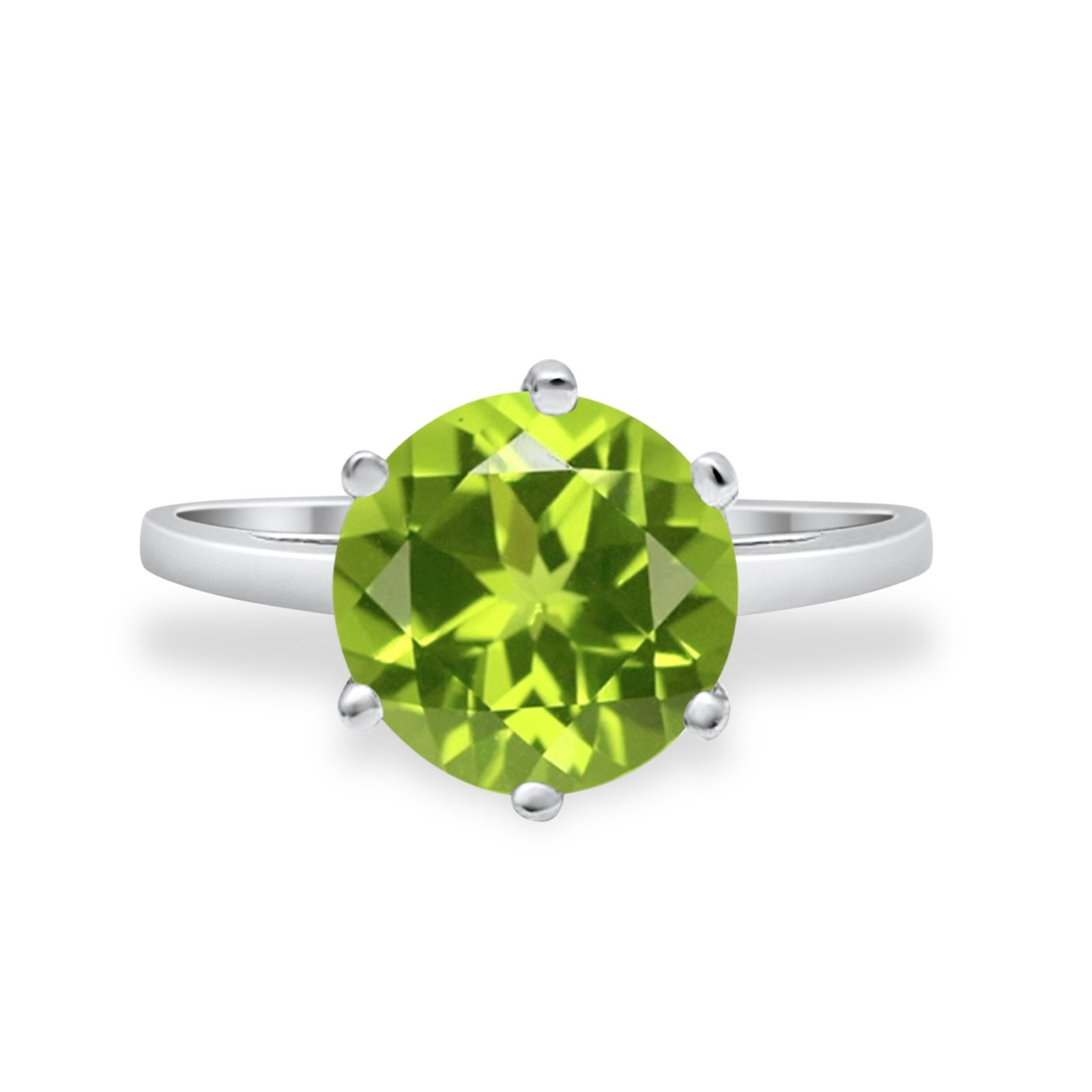 Solitaire Wedding Engagement Ring Round Simulated Cubic Zirconia 925 Sterling Silver