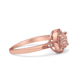 Halo Art Deco Wedding Ring Simulated Cubic Zirconia 925 Sterling Silver