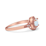 Halo Art Deco Wedding Ring Simulated Cubic Zirconia 925 Sterling Silver