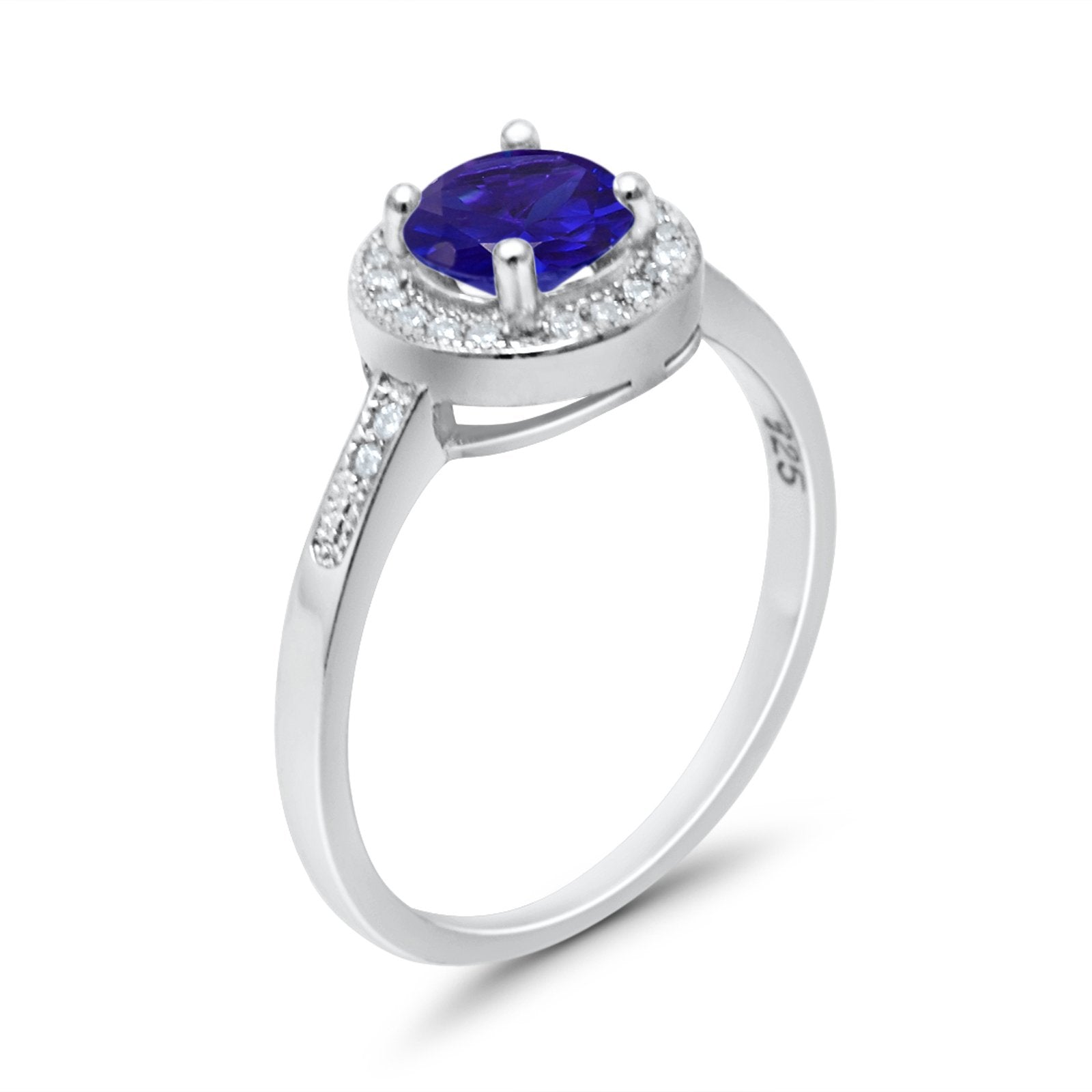 Halo Art Deco Wedding Ring Simulated Cubic Zirconia 925 Sterling Silver