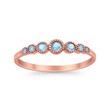 Half Eternity Petite Dainty Wedding Band Ring Simulated CZ 925 Sterling Silver