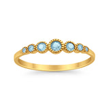 Half Eternity Petite Dainty Wedding Band Ring Simulated CZ 925 Sterling Silver