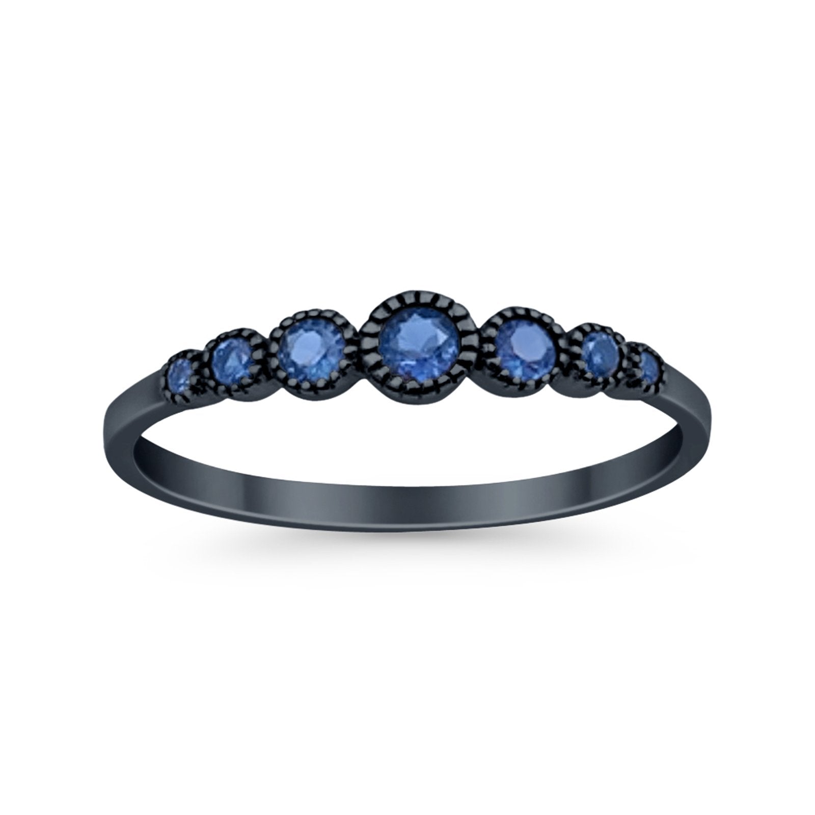 Half Eternity Petite Dainty Wedding Band Ring Simulated CZ 925 Sterling Silver