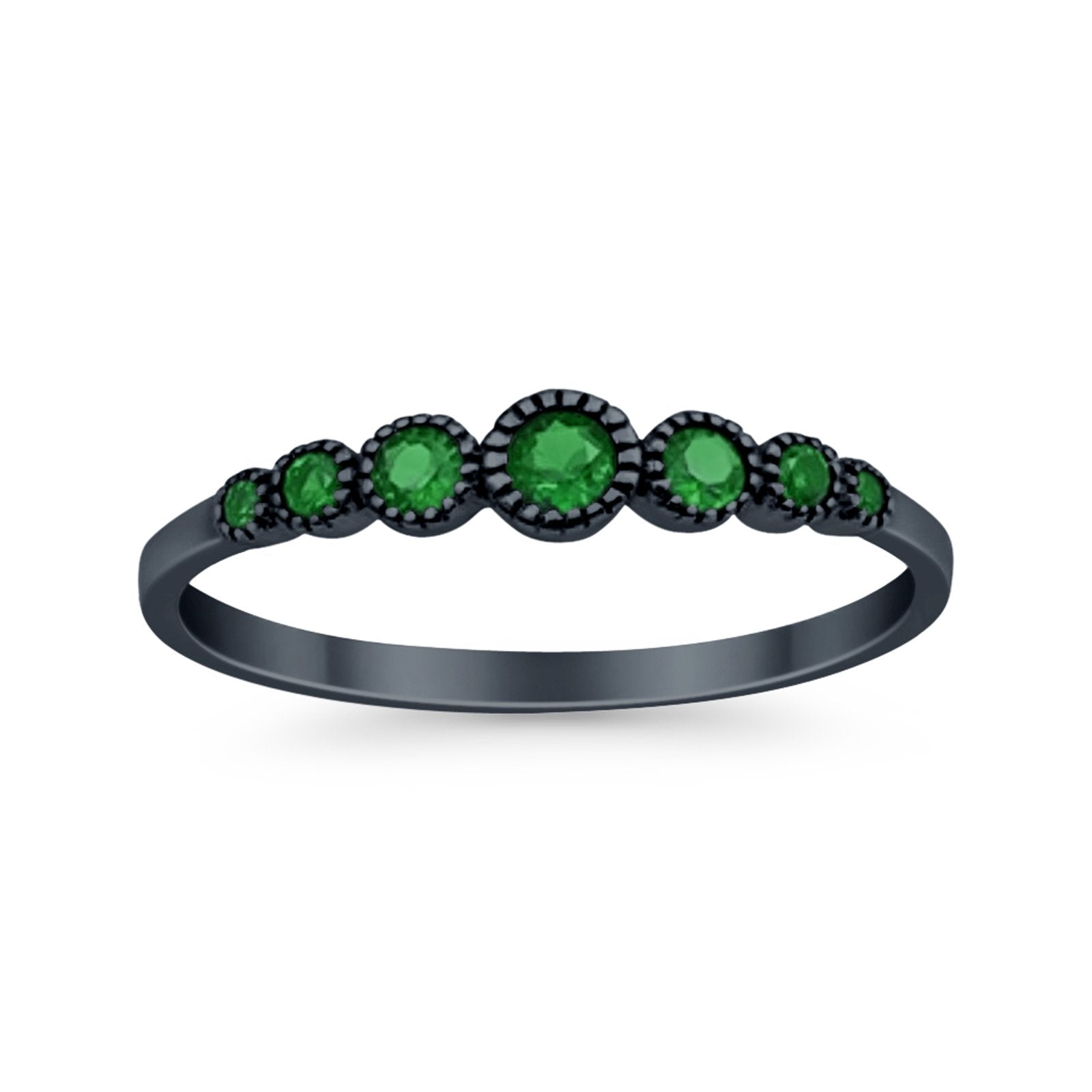 Half Eternity Petite Dainty Wedding Band Ring Simulated CZ 925 Sterling Silver