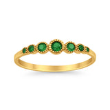 Half Eternity Petite Dainty Wedding Band Ring Simulated CZ 925 Sterling Silver