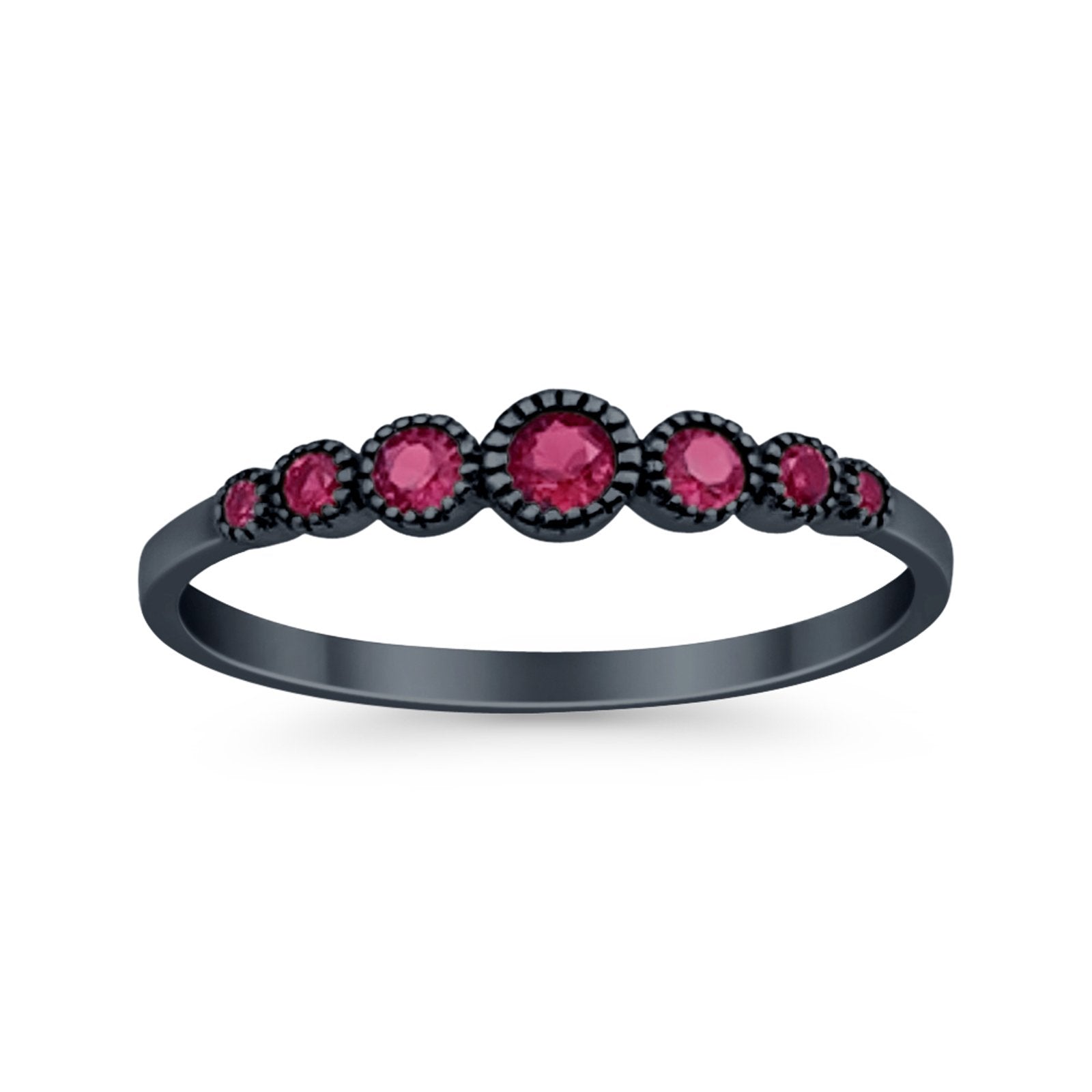 Half Eternity Petite Dainty Wedding Band Ring Simulated CZ 925 Sterling Silver