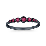 Half Eternity Petite Dainty Wedding Band Ring Simulated CZ 925 Sterling Silver