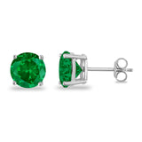 Butterfly Back 4 Prong Round Casting Cubic Zirconia Stud Earrings 925 Sterling Silver 3mm-9mm Choose Size
