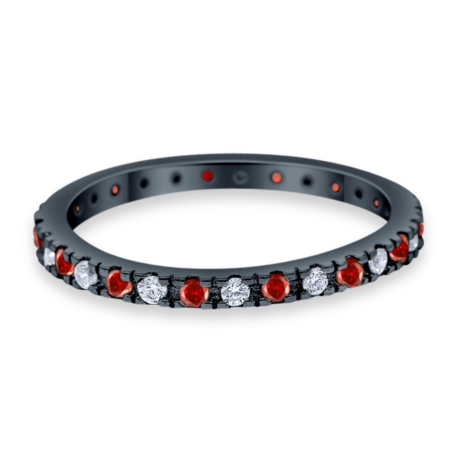 Eternity Wedding Art Deco Round Ring Simulated Cubic Zirconia 925 Sterling Silver