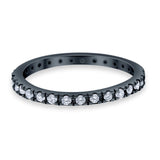 Eternity Wedding Art Deco Round Ring Simulated Cubic Zirconia 925 Sterling Silver