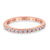 Eternity Wedding Art Deco Round Ring Simulated Cubic Zirconia 925 Sterling Silver