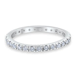 Eternity Wedding Art Deco Round Ring Simulated Cubic Zirconia 925 Sterling Silver