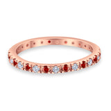 Eternity Wedding Art Deco Round Ring Simulated Cubic Zirconia 925 Sterling Silver