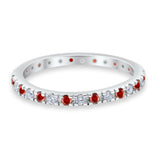 Eternity Wedding Art Deco Round Ring Simulated Cubic Zirconia 925 Sterling Silver