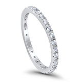 Eternity Wedding Art Deco Round Ring Simulated Cubic Zirconia 925 Sterling Silver
