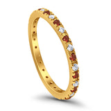 Eternity Wedding Art Deco Round Ring Simulated Cubic Zirconia 925 Sterling Silver