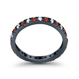 Eternity Wedding Art Deco Round Ring Simulated Cubic Zirconia 925 Sterling Silver