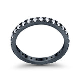 Eternity Wedding Art Deco Round Ring Simulated Cubic Zirconia 925 Sterling Silver