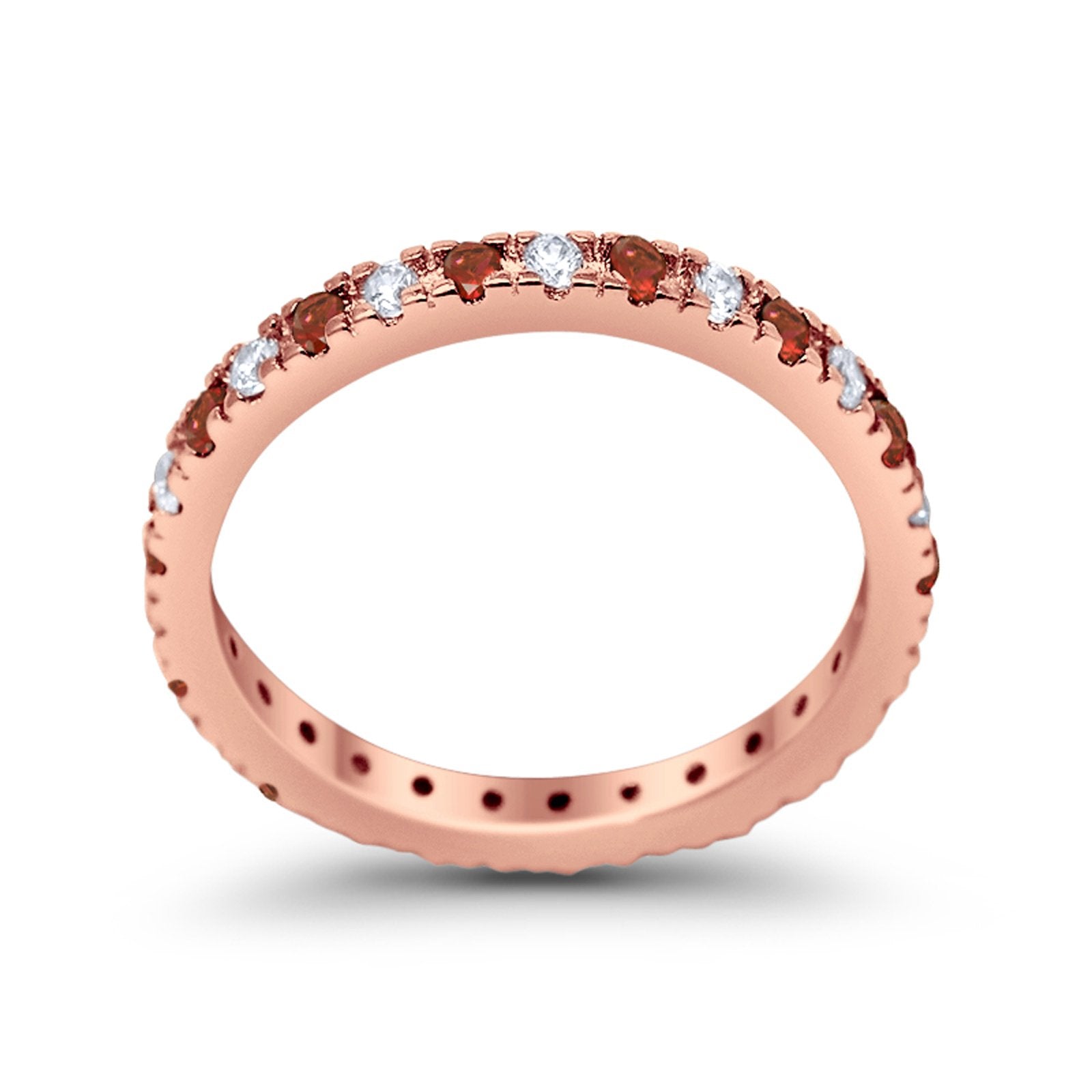 Eternity Wedding Art Deco Round Ring Simulated Cubic Zirconia 925 Sterling Silver