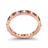 Eternity Wedding Art Deco Round Ring Simulated Cubic Zirconia 925 Sterling Silver