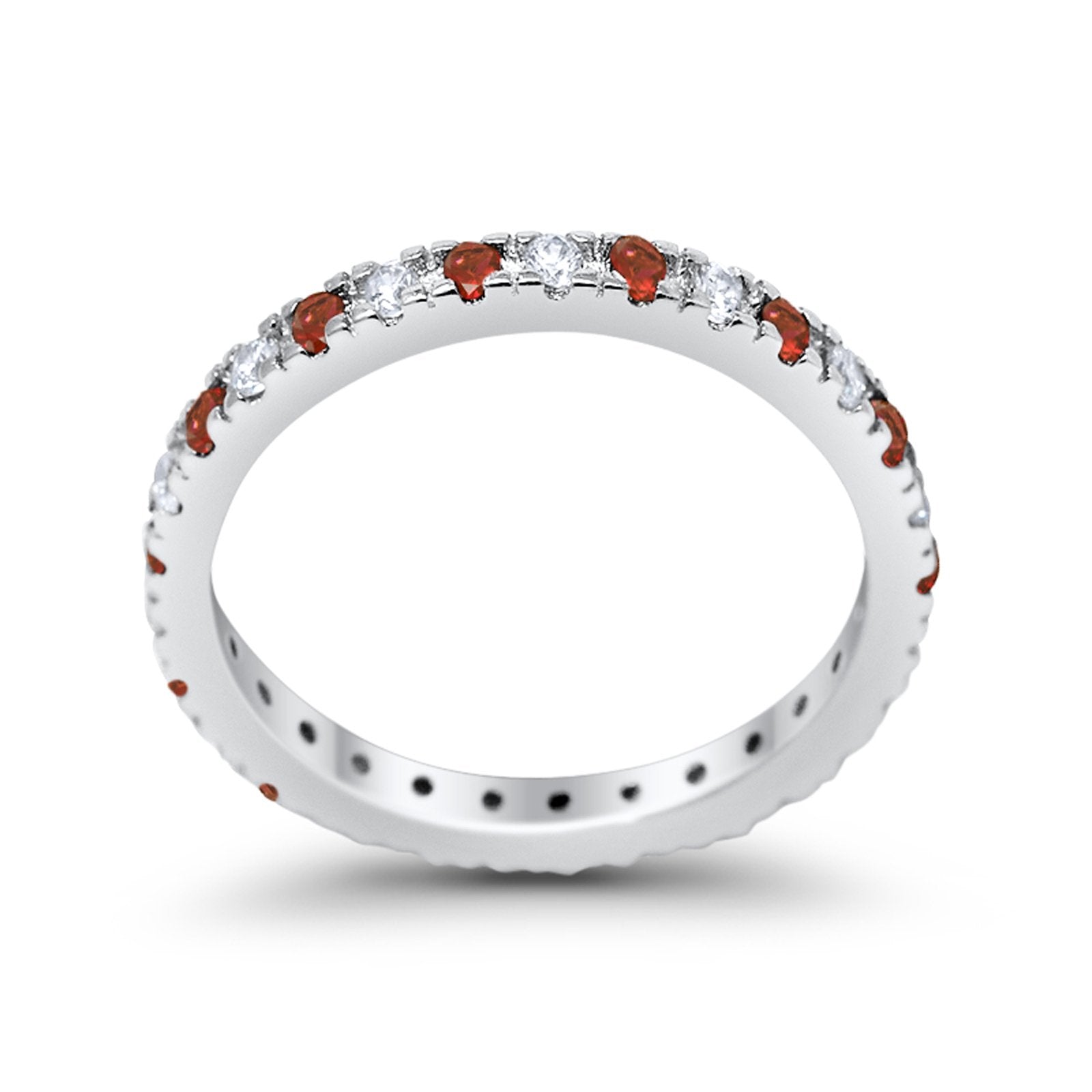 Eternity Wedding Art Deco Round Ring Simulated Cubic Zirconia 925 Sterling Silver