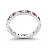 Eternity Wedding Art Deco Round Ring Simulated Cubic Zirconia 925 Sterling Silver