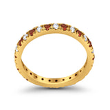 Eternity Wedding Art Deco Round Ring Simulated Cubic Zirconia 925 Sterling Silver