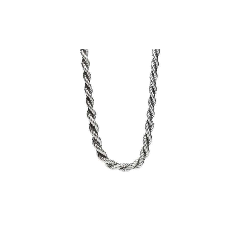 1.4MM Adjustable Rhodium Finished Rope Chain .925 Sterling Silver Sizes 22 Inches