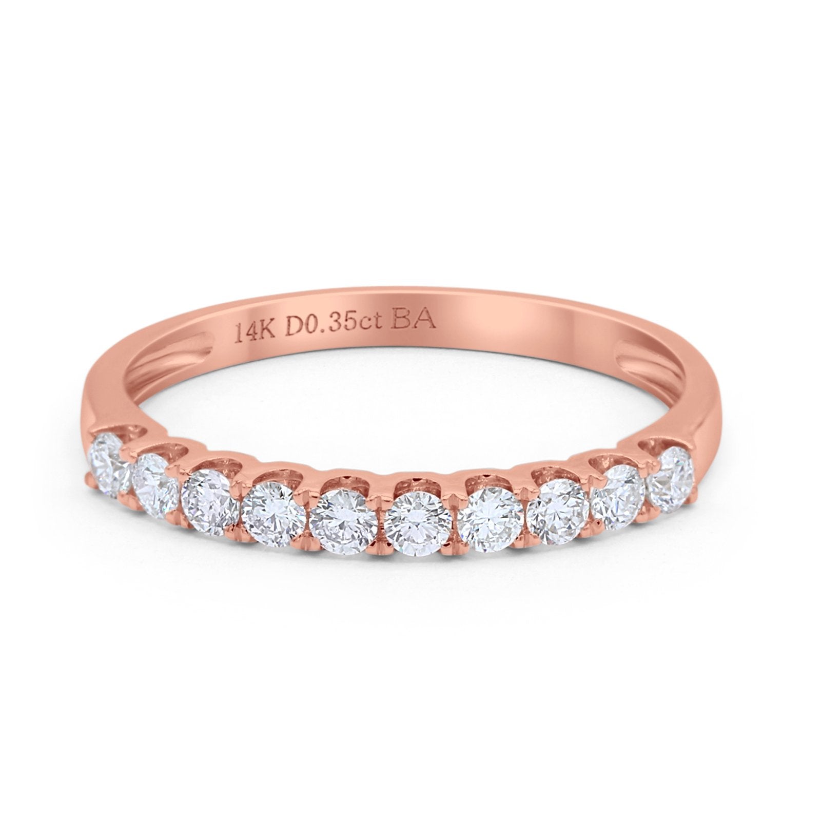 14K Gold 3mm Natural Diamond Wedding Engagement Stacking Eternity Band Ring 0.35ct G SI