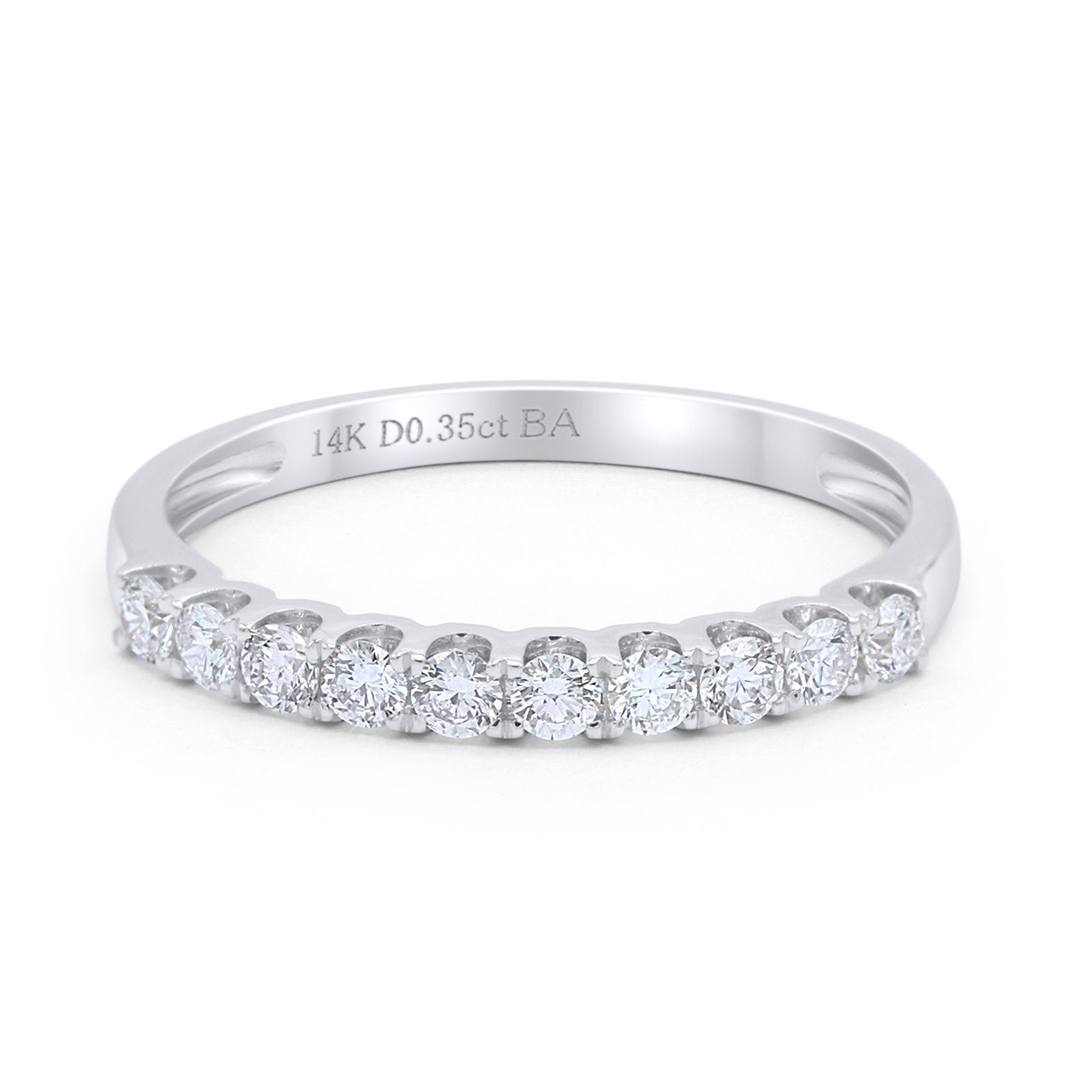 14K Gold 3mm Natural Diamond Wedding Engagement Stacking Eternity Band Ring 0.35ct G SI