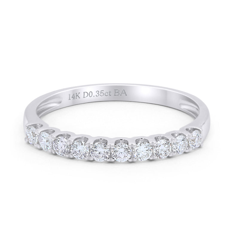 14K Gold 3mm Natural Diamond Wedding Engagement Stacking Eternity Band Ring 0.35ct G SI