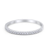 14K Gold 1.7mm Art Deco Diamond Eternity Wedding Band G SI