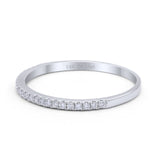 14K Gold 1.7mm Art Deco Diamond Eternity Wedding Band G SI