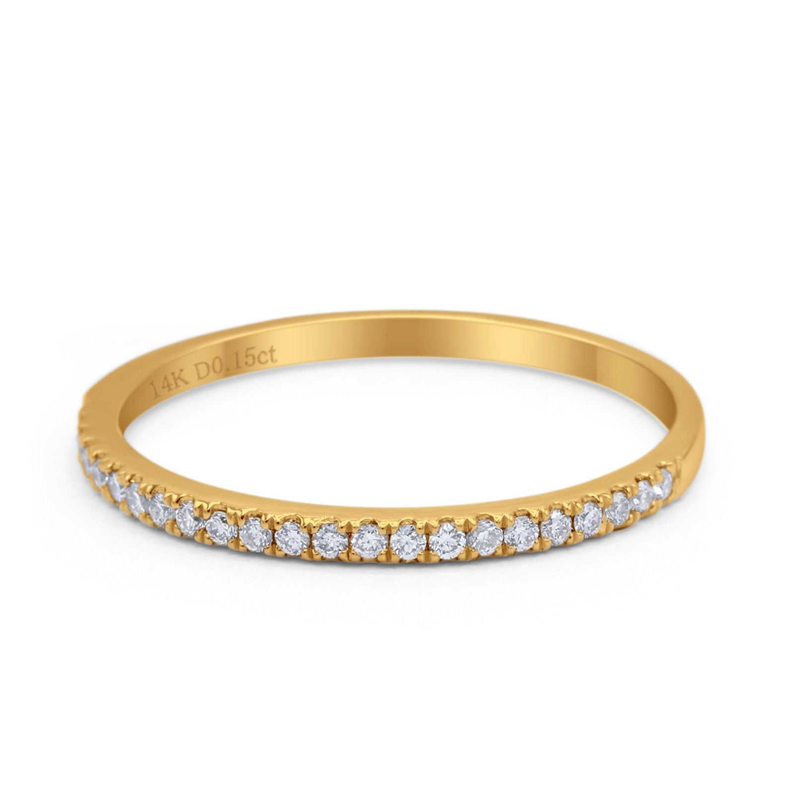 14K Gold 1.7mm Art Deco Diamond Eternity Wedding Band G SI