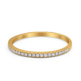 14K Gold 1.7mm Art Deco Diamond Eternity Wedding Band G SI