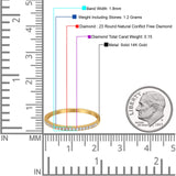 14K Gold 1.7mm Art Deco Diamond Eternity Wedding Band G SI