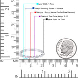 14K Gold 1.7mm Art Deco Diamond Eternity Wedding Band G SI