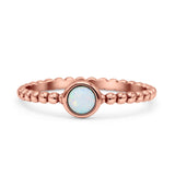 Beaded Round Thumb Ring Oxidized Lab Created Opal 925 Sterling Silver