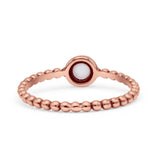 Beaded Round Thumb Ring Oxidized Lab Created Opal 925 Sterling Silver