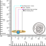 Beaded Round Thumb Ring Oxidized Lab Created Opal 925 Sterling Silver