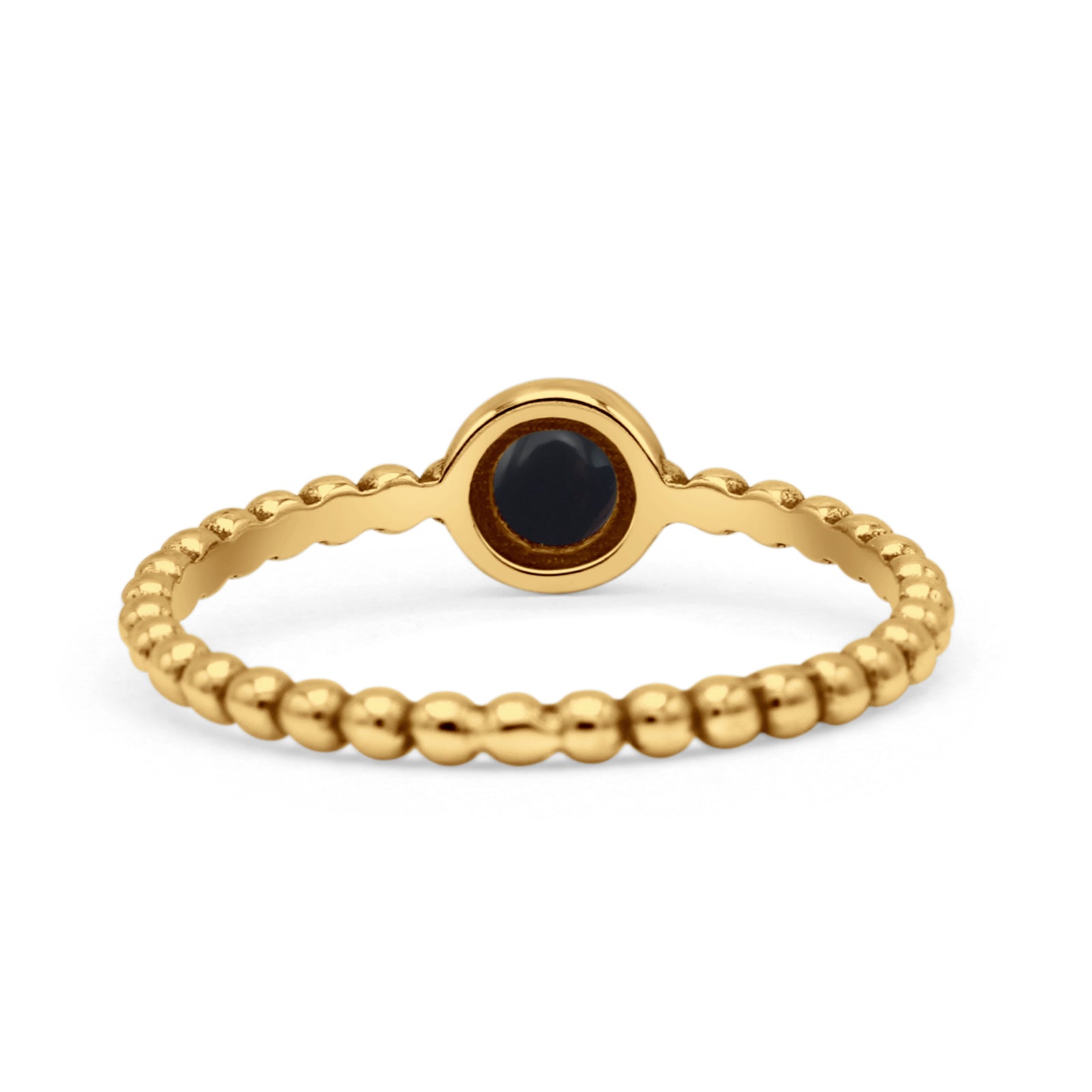 Beaded Round Thumb Ring Oxidized Lab Created Opal 925 Sterling Silver