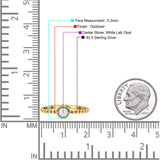 Beaded Round Thumb Ring Oxidized Lab Created Opal 925 Sterling Silver