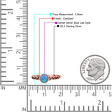 Celtic Style Round Thumb Ring Oxidized Statement Fashion Ring Band Lab Created Opal 925 Sterling Silver