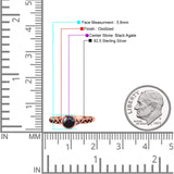 Celtic Style Round Thumb Ring Oxidized Statement Fashion Ring Band Lab Created Opal 925 Sterling Silver