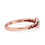 Celtic Style Round Thumb Ring Oxidized Statement Fashion Ring Band Lab Created Opal 925 Sterling Silver